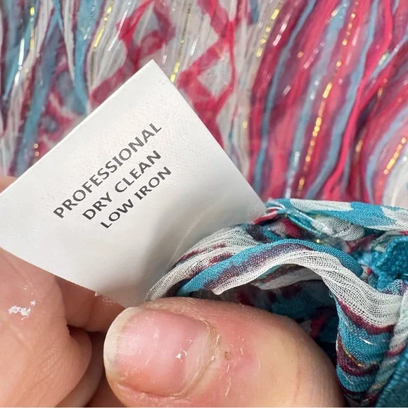 Ritu Kumar Multicolor Boho Blouse Sheer Flowy Long Sleeves NWT Sz 2 Festival - Picture 6 of 11